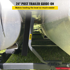 Boat Trailer Guide on, 24", One Pair Trailer Pontoon Bunk Board Guide-ons, Steel Trailer Guides, Complete Mounting Accessories Included, for Ski Boat, Fishing Boat or Sailboat Trailer