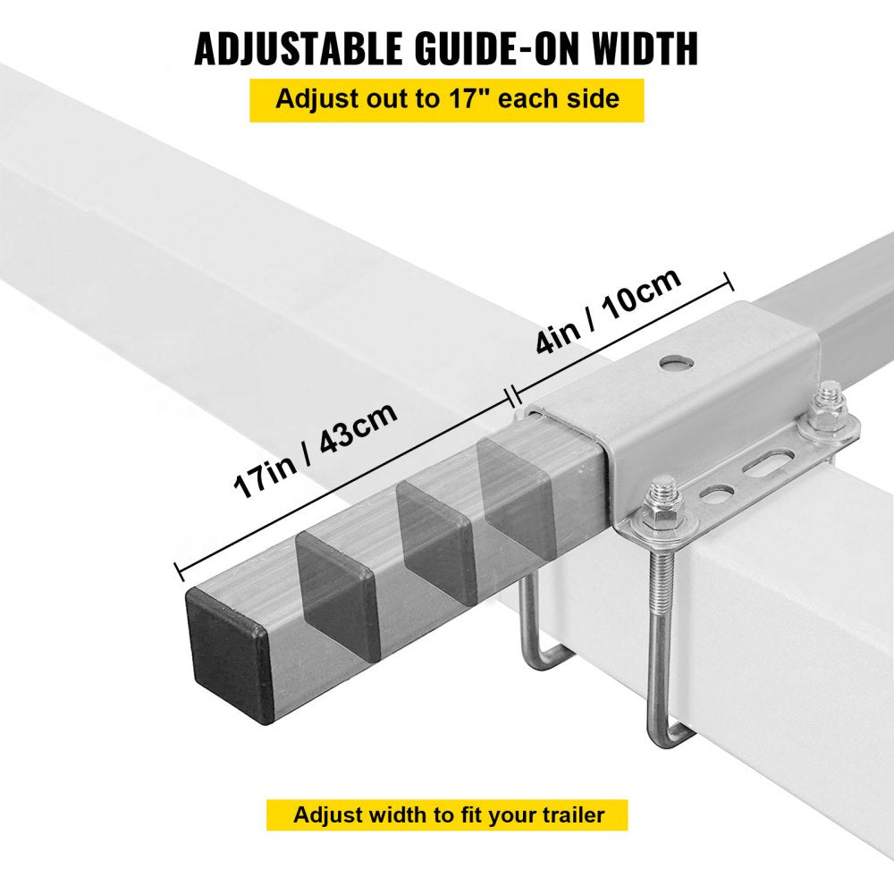Boat Trailer Guide on, 24", One Pair Trailer Pontoon Bunk Board Guide-ons, Steel Trailer Guides, Complete Mounting Accessories Included, for Ski Boat, Fishing Boat or Sailboat Trailer