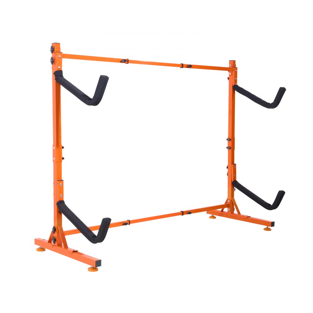 Freestanding Kayak Storage Rack, Kayak Stand for 2 Kayak Canoe Paddleboard, Heavy-duty Steel Kayak Hanger Holder with Padded Arms and Adjustable Width, 175LBS Max Load, for Indoor Outdoor Garage