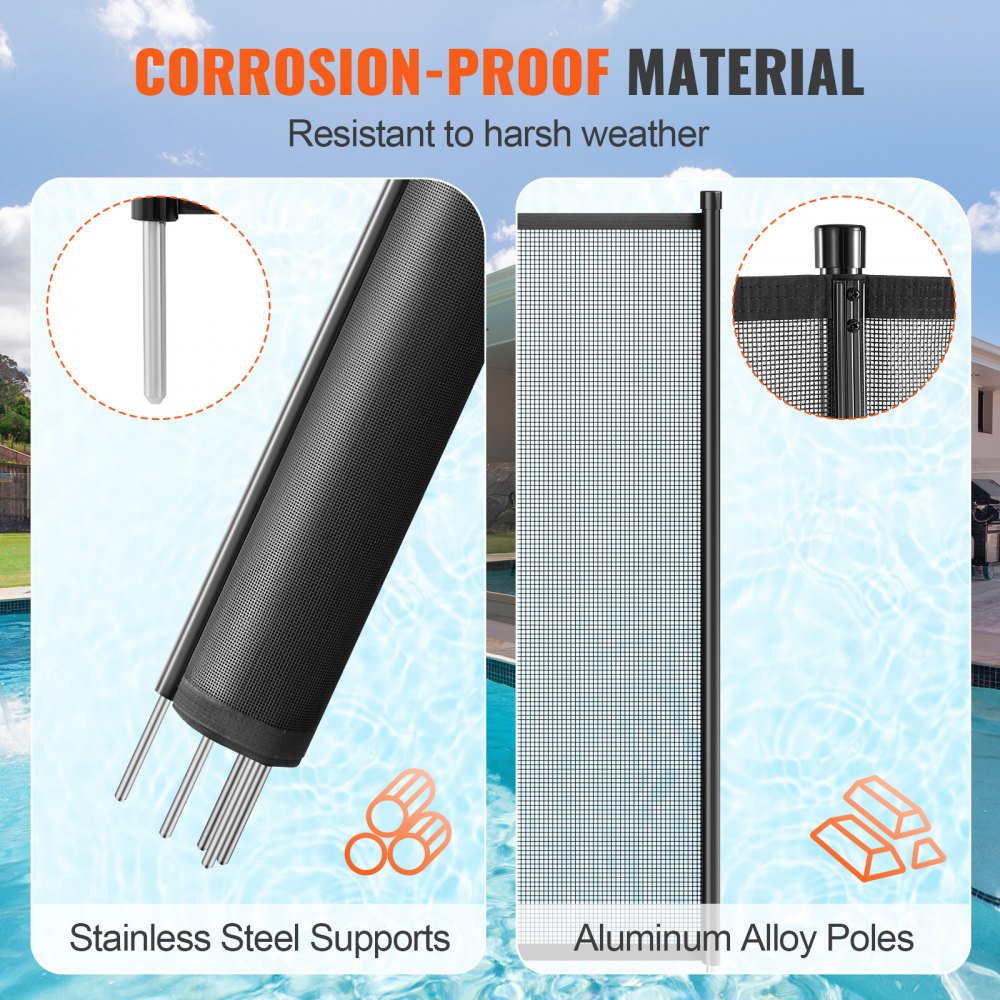 4 x 48ft Pool Fence for In-ground Pool, Removable Child Safety Pool Fence, Easy DIY Installation