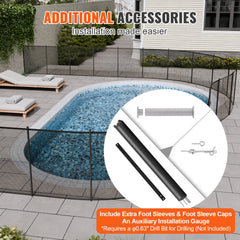4 x 48ft Pool Fence for In-ground Pool, Removable Child Safety Pool Fence, Easy DIY Installation