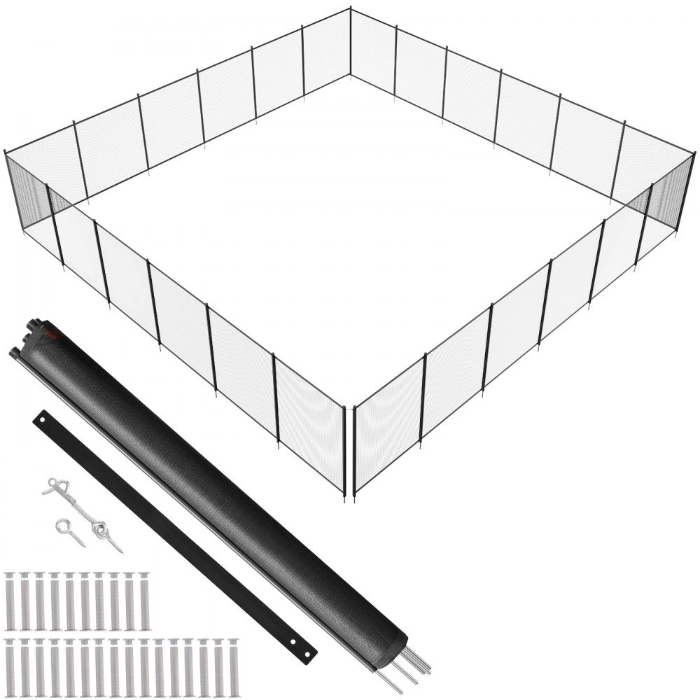 Pool Fence, 4 x 72 FT Pool Fences for Inground Pools, Removable Child Safety Pool Fencing, Easy DIY Installation Swimming Pool Fence, 340gms Teslin PVC Pool Fence Mesh Protects Kids and Pets