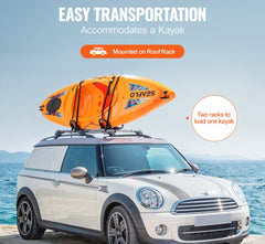 Kayak Roof Rack 1 pair of J-bars, soft roof rack quick fold, top mounted tie-downs, carrier for kayaks, surfboards, canoes, SUP, snowboards