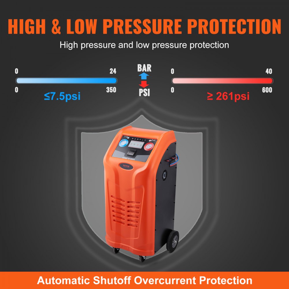 Fully Automatic Refrigerant Recovery Machine - Dual Cylinder AC Recovery Machine Kit Built in Compressor/Electronic Scale/Filter/Recovery Tank, Recovery Machine HVAC Only for R134A+R1234YF
