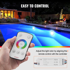 120V AC LED Pool Light, 10in 40W, RGBW Color Changing Inground Swimming Pool Spa Light Underwater, with 100 FT Cord Remote Control, Fit for 10 in Large Wet Niches, IP68 & Tested to UL Standards