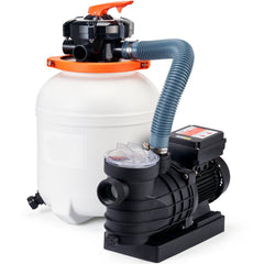 Sand Filter Pump for Above Ground Pools, 12-inch, 3000 GPH, 1/2 HP Swimming Pool Pumps System & Filters Combo Set with 6-Way Multi-Port Valve & Strainer Basket