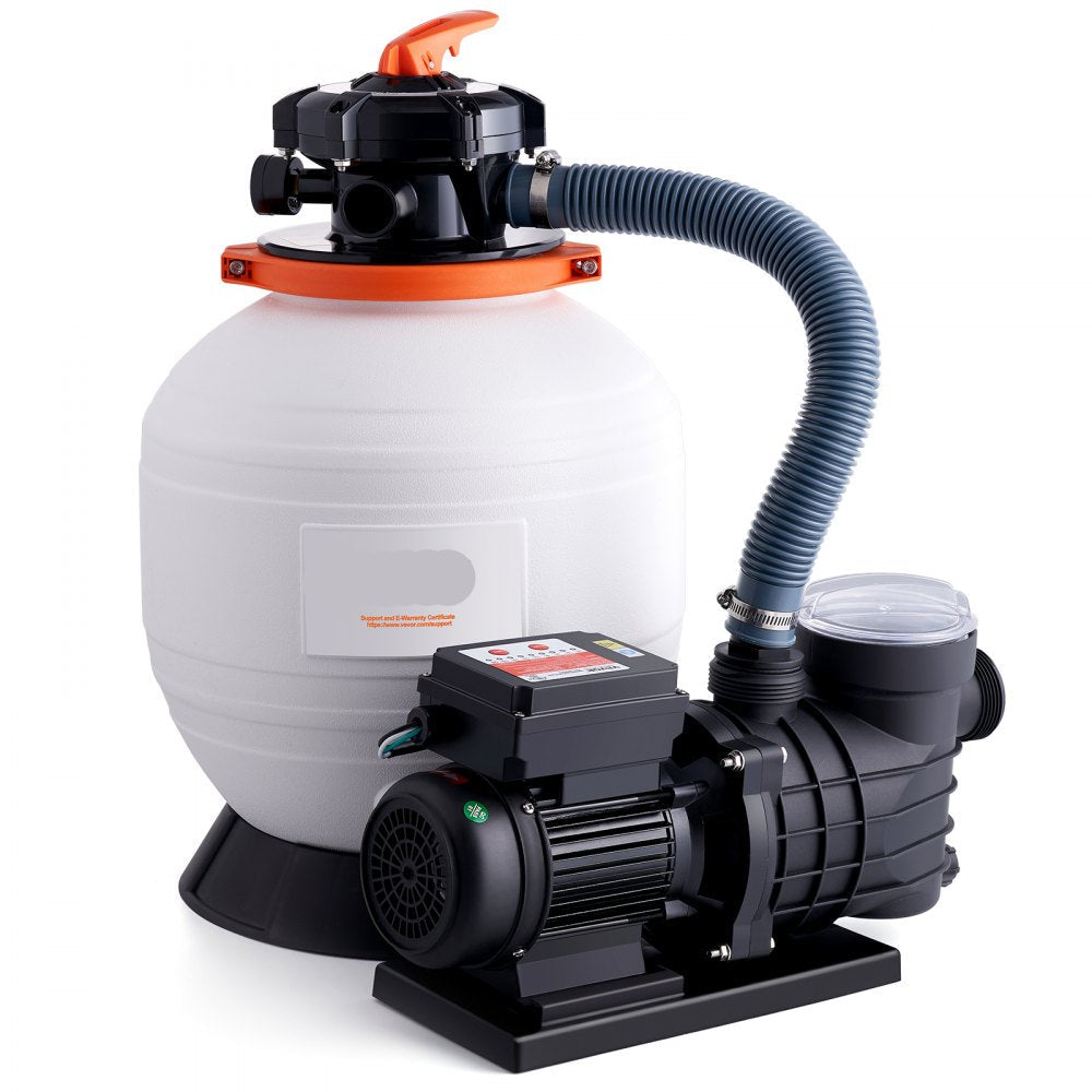 Sand Filter Pump for Above Ground Pools, 14-inch, 3000 GPH, 3/4 HP Swimming Pool Pumps System & Filters Combo Set with 6-Way Multi-Port Valve & Strainer Basket