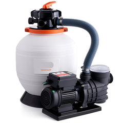 Sand Filter Pump for Above Ground Pools, 14-inch, 3000 GPH, 3/4 HP Swimming Pool Pumps System & Filters Combo Set with 6-Way Multi-Port Valve & Strainer Basket