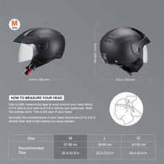 3/4-Face Motorcycle Helmet Motocross Helmet with Bluetooth Communication