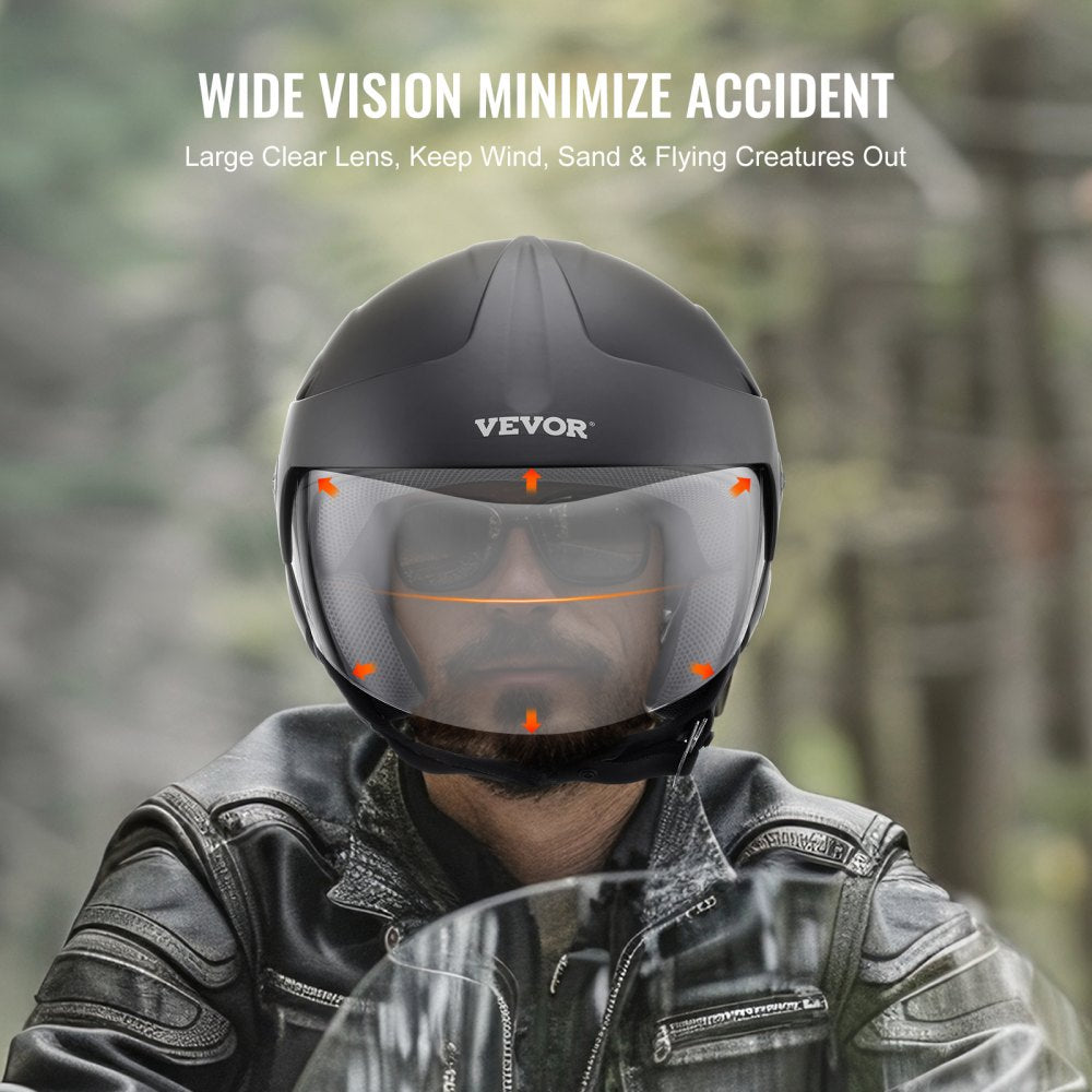 3/4-Face Motorcycle Helmet Motocross Helmet with Bluetooth Communication