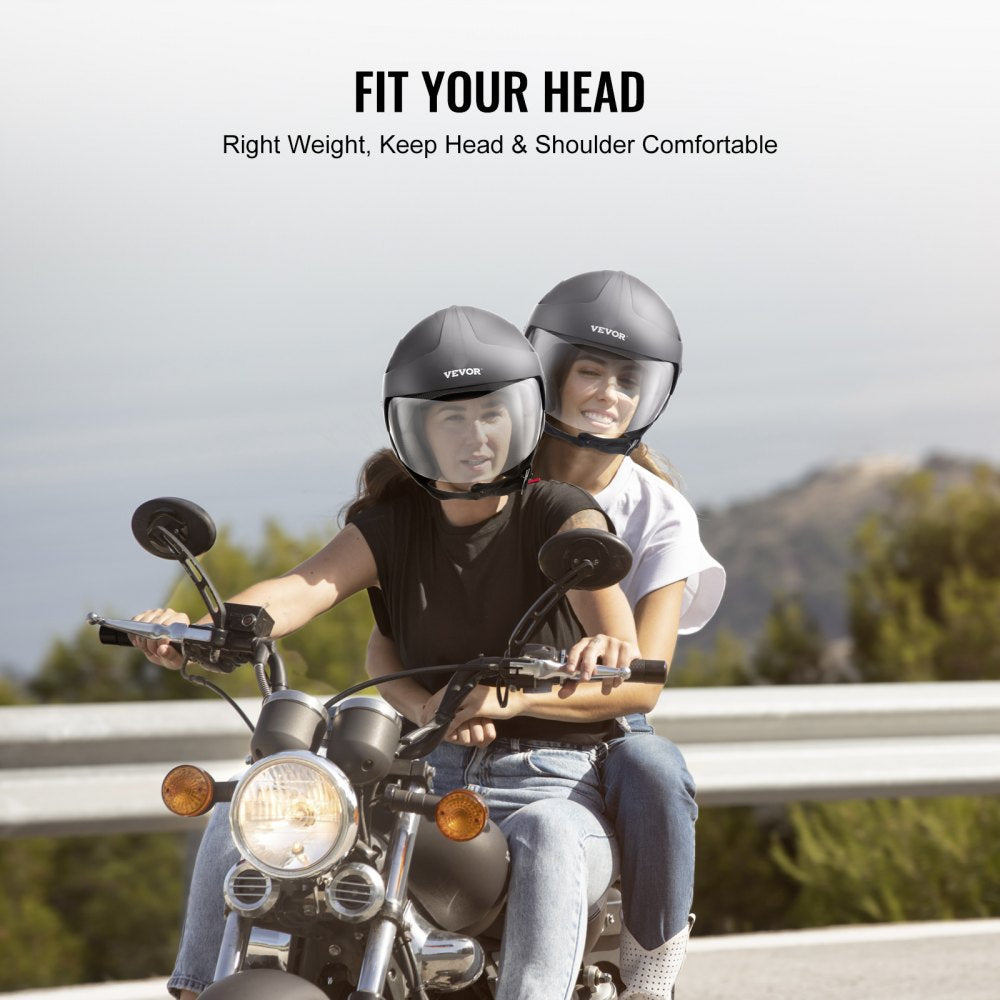 3/4-Face Motorcycle Helmet Motocross Helmet with Bluetooth Communication