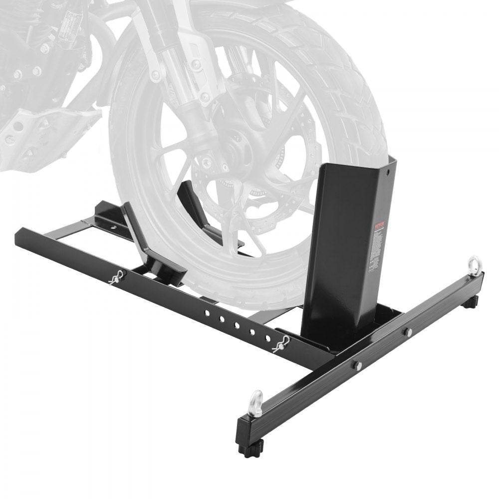 Motorcycle Wheel Chock Upright, 1800 lbs Capacity, Heavy-duty Steel Motorcycle Front Wheel Stand with 6 Adjustable Holes, For 15"-22" Off-Road Motorcycles, Standard Motorcycles