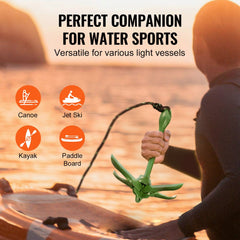 Kayak Anchor Kit, 3.5 lb Paddle Board Anchor Kit with 26.2 ft/8 m Rope and Buoy, Folding Small Boat Anchor with Storage Bag and Snap Hook, Kayak Accessories for Kayaks, Small Boats, Canoes