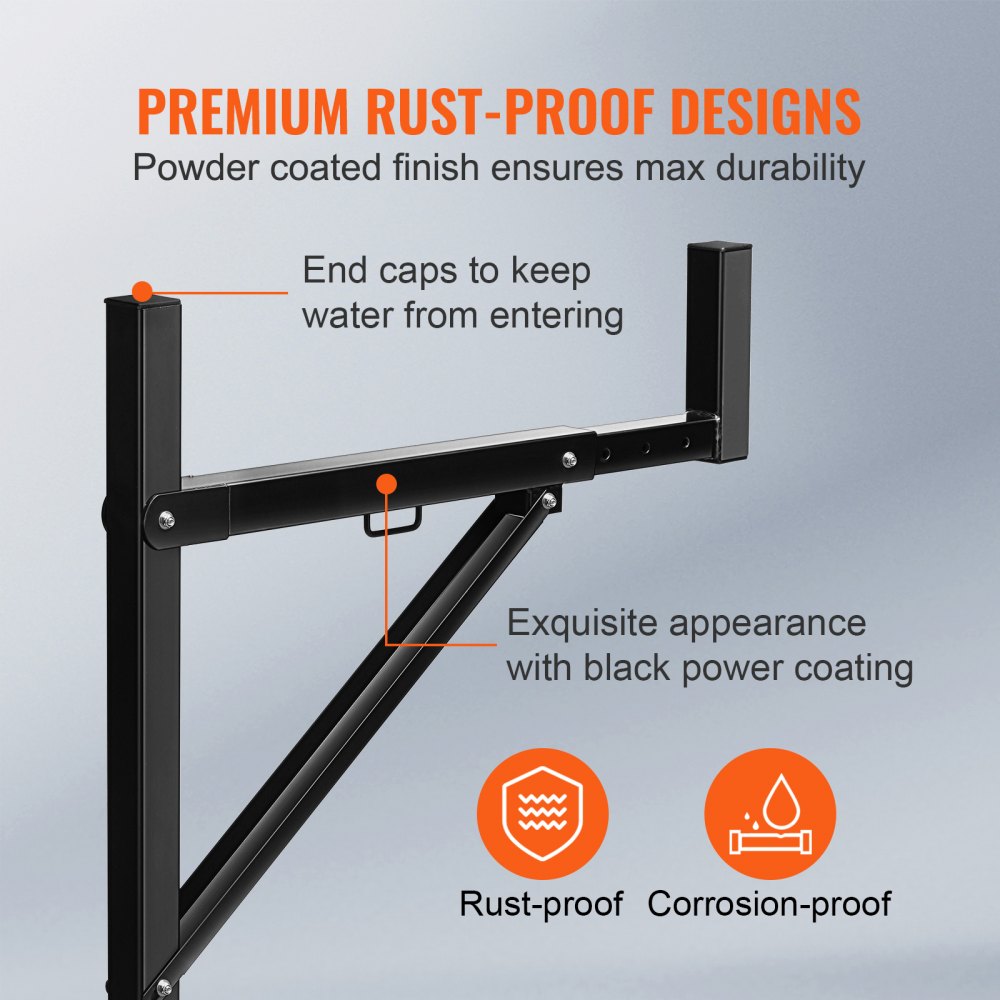 Truck Rack, 19-34inch Extendable Truck Ladder Rack, 38.6"-43.6" Adjustable Height, 250 lbs Capacity Steel Ladder Rack for Truck, Heavy Duty Truck Bed Rack for Kayak, Surfboard, Lumber, Ladder