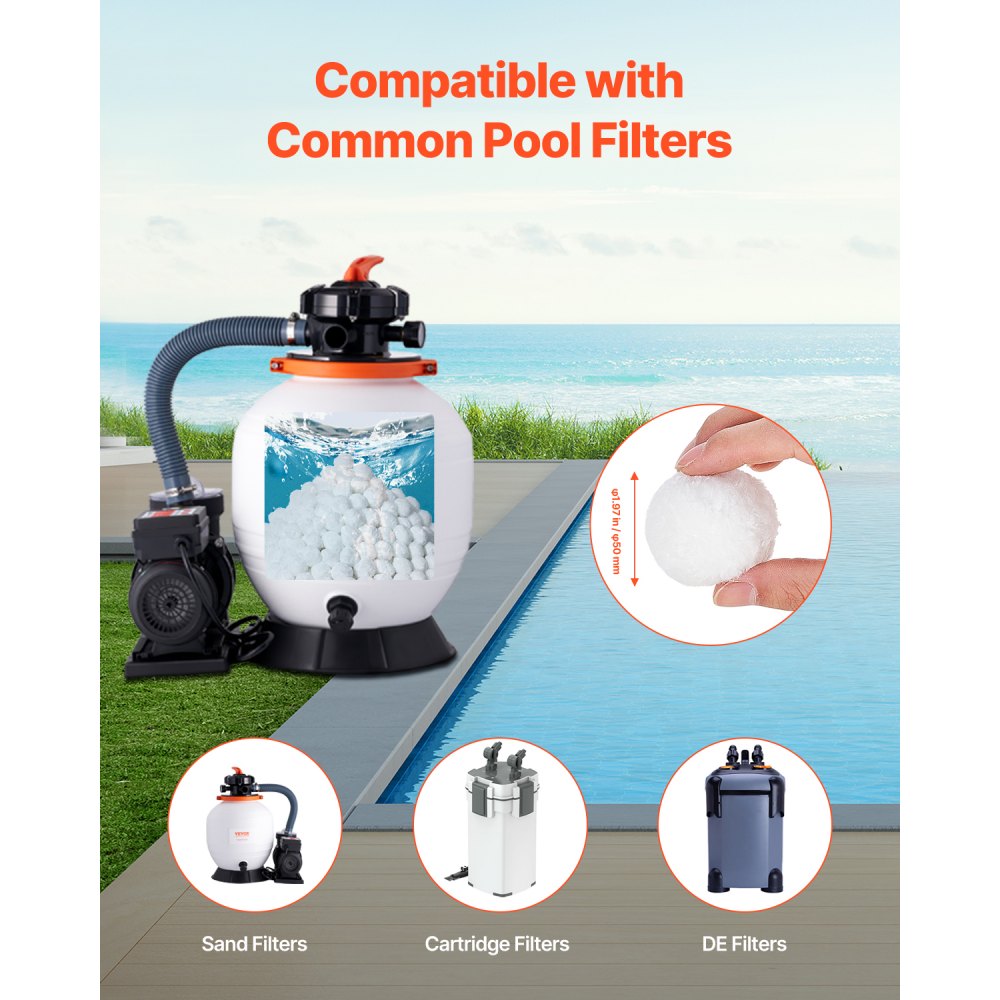 Pool Filter Balls for Sand Filter Pump 4.6 lbs Reusable for Swimming Pool