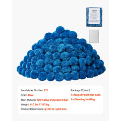 Pool Filter Balls for Sand Filter Pump Swimming Pool 4 lbs Reusable Blue