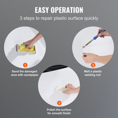Plastic Welding Kit, 100W Plastic Welder Soldering Iron Gun, Car Bumper Repair Kit with 2 Welding Tips, 1 Soldering Tip, 20 Plastic Welding Rods for Kayak/Toys/Plastic Crack/Electronics Repair