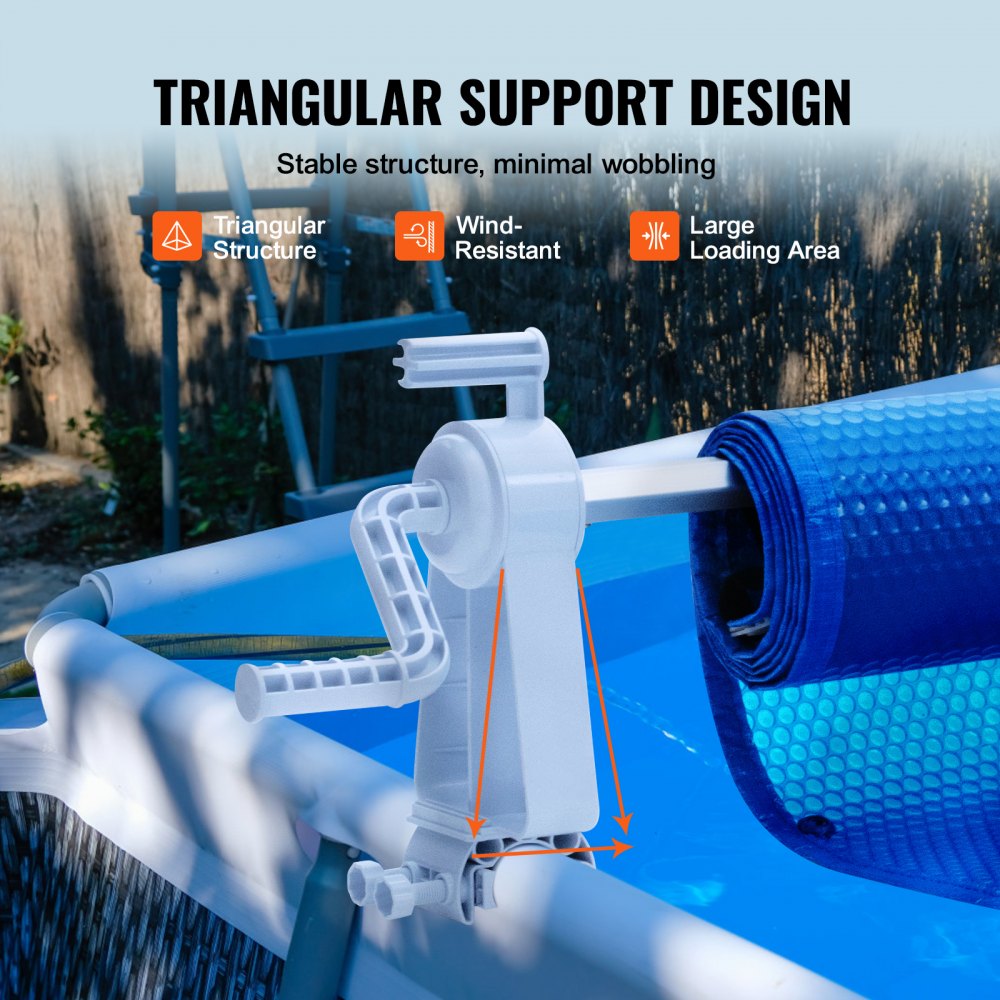 Aluminum Solar Pool Cover Roll 20ft, Above Ground Cover Roll Set for Pools 3-20ft Wide