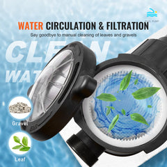 Above Ground Pool Pump, 1HP, 80 GPM Max Flow. Single Speed Pool Pump, 120V 3450 RPM 36 ft Max Lift Pool Pump with Strainer Basket