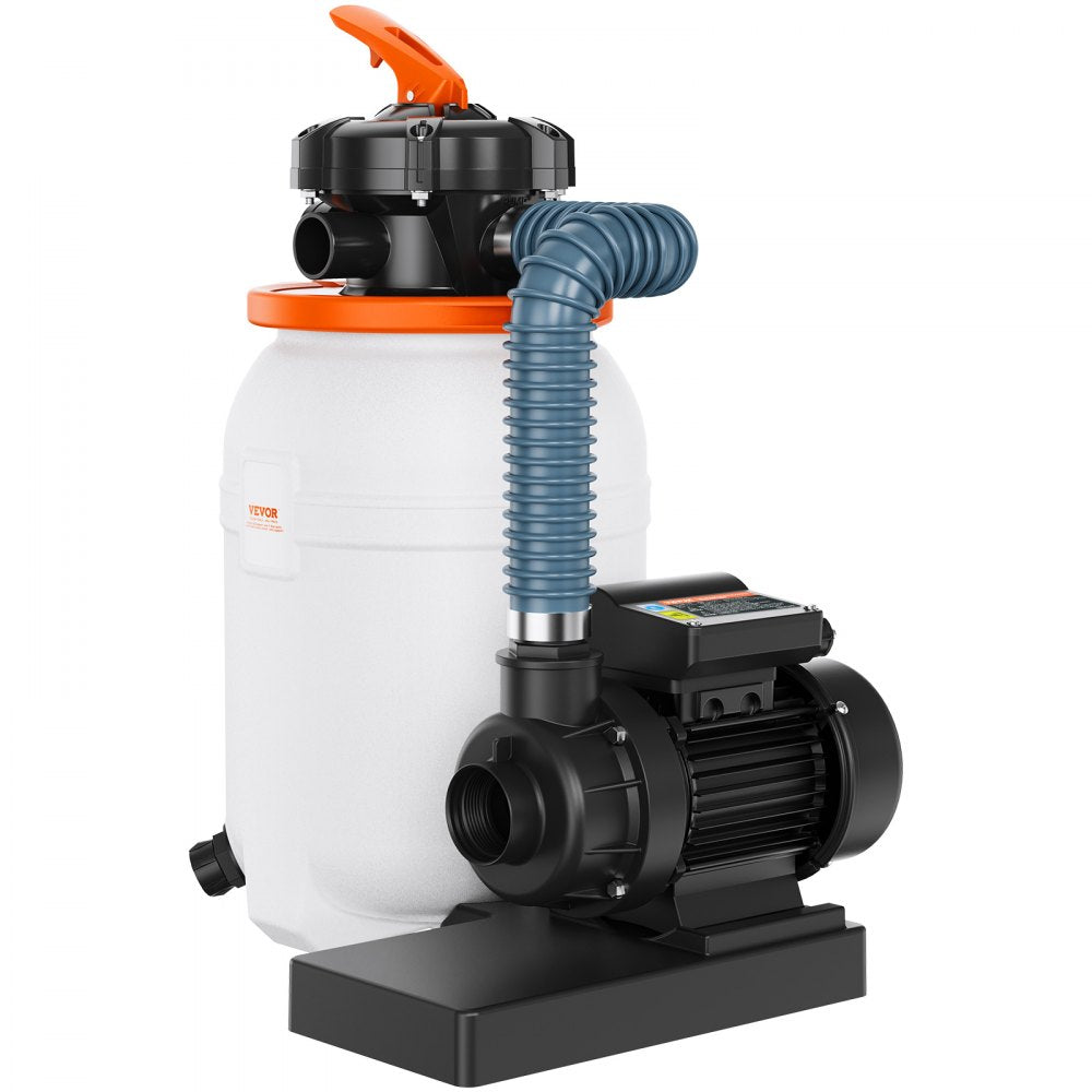 Sand Filter Pump for Above Ground Pools, 10-inch, 1585 GPH, 0.33 HP Swimming Pool Pumps System & Filters Combo Set with 5-Way Multi-Port Valve & Pressure Gauge, for Domestic and Commercial Pools