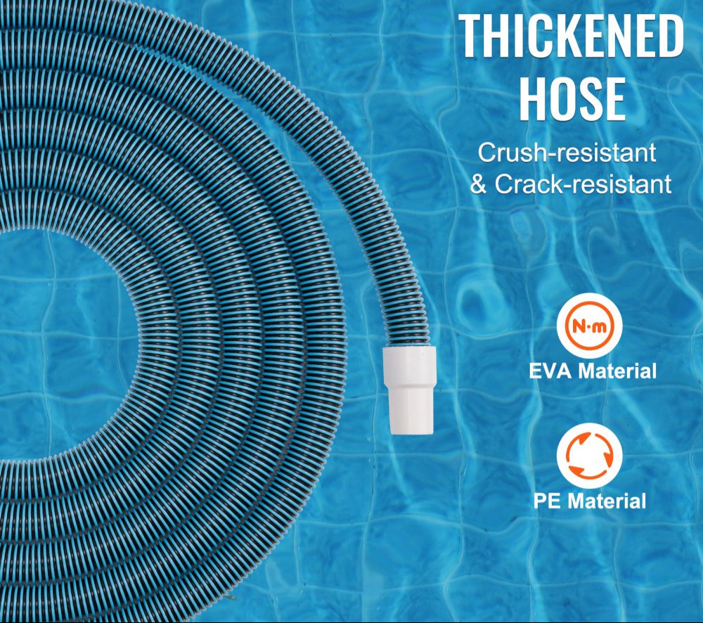 Heavy Duty Swimming Pool Hose, 1-1/2-Inch x 30-Feet, Pool Vacuum Cleaning Hose, Compatible with Above Ground Pool In-Ground Pool Sand Filter Pump Pool Pump Pool Skimmer