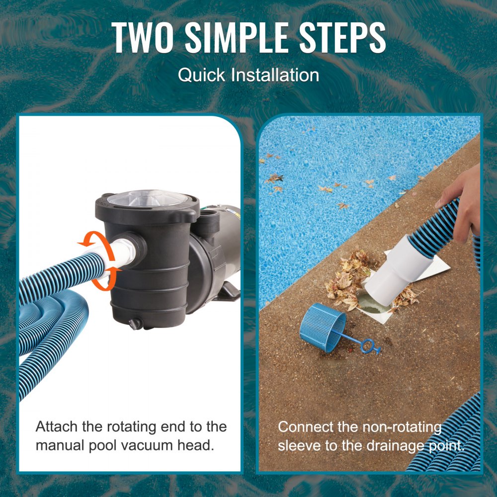 Heavy Duty Swimming Pool Hose, 1-1/2-Inch x 30-Feet, Pool Vacuum Cleaning Hose, Compatible with Above Ground Pool In-Ground Pool Sand Filter Pump Pool Pump Pool Skimmer