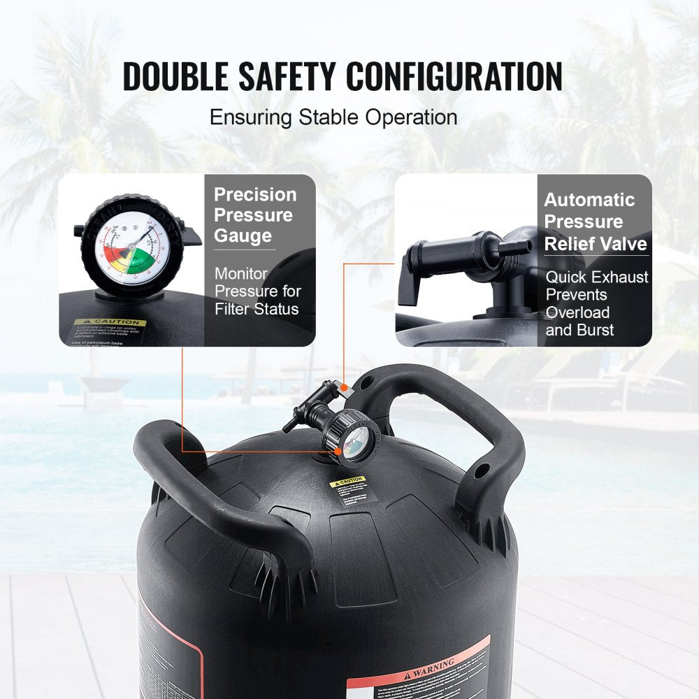Cartridge Pool Filter, 525Sq. Ft Filter Area Inground Pool Filter, Above Ground Swimming Pool Filtration Filter System with Upgrade Filter &Leak-proof