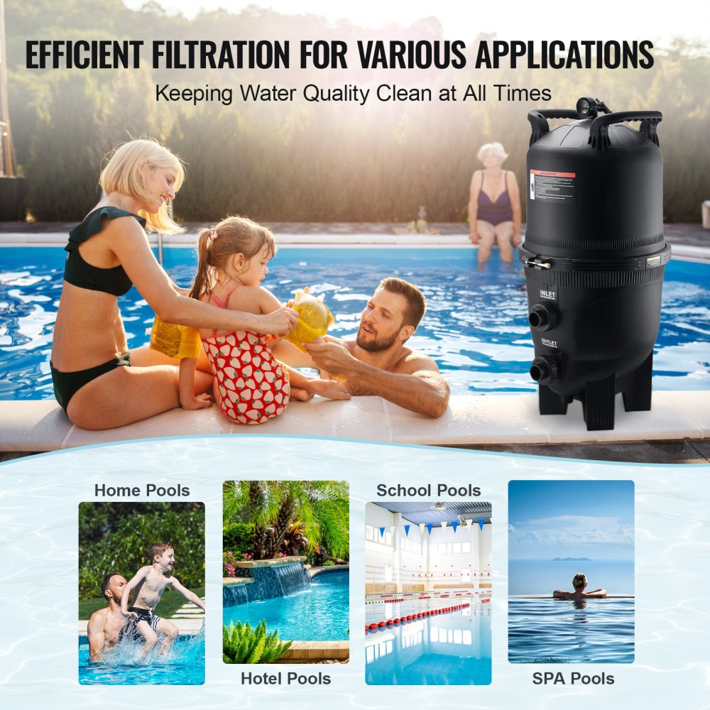 Cartridge Pool Filter, 525Sq. Ft Filter Area Inground Pool Filter, Above Ground Swimming Pool Filtration Filter System with Upgrade Filter &Leak-proof