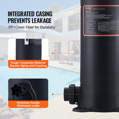 Cartridge Pool Filter, 50Sq. Ft Filter Area Inground Pool Filter, Above Ground Swimming Pool Filtration Filter System with Upgrade Filter &Leak-proof Casing, for Hot Tubs, Spa, Inflatable Pool