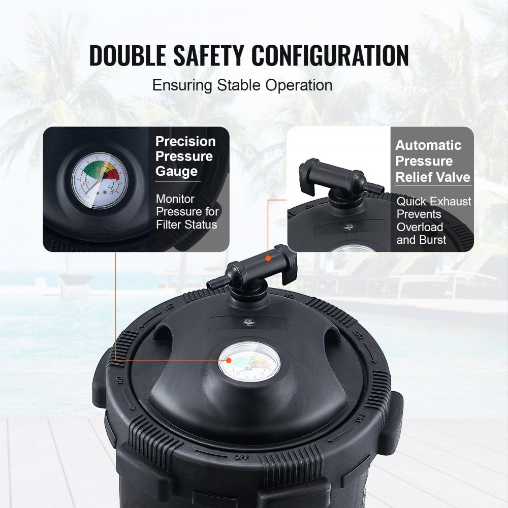 Cartridge Pool Filter, 50Sq. Ft Filter Area Inground Pool Filter, Above Ground Swimming Pool Filtration Filter System with Upgrade Filter &Leak-proof Casing, for Hot Tubs, Spa, Inflatable Pool