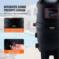 Cartridge Pool Filter, 325Sq. Ft Filter Area Inground Pool Filter, Above Ground Swimming Pool Filtration Filter System with Upgrade Filter &Leak-proof
