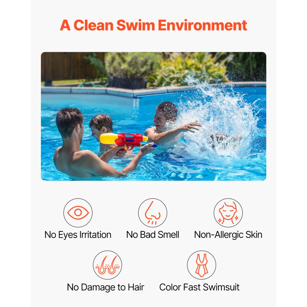 Salt Water Chlorinator System, Pool Chlorination Cell Fits for Hayward W3T-Cell-15 (T15), Pool Cell Salt Water System for In-Ground Swimming Pools up to 40,000 Gallons, 15 ft Power Line, White