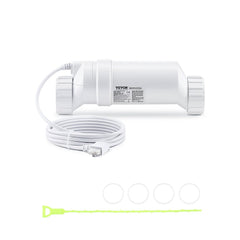 Salt Water Chlorinator System, Pool Chlorination Cell Fits for Hayward W3T-Cell-15 (T15), Pool Cell Salt Water System for In-Ground Swimming Pools up to 40,000 Gallons, 15 ft Power Line, White