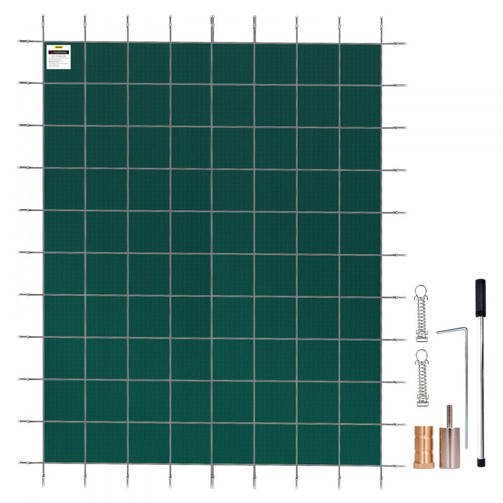 Pool Safety Cover Fits 16x30ft Rectangle Inground Safety Pool Cover Green Mesh Solid Pool Safety Cover