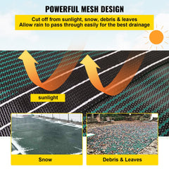 Pool Safety Cover Fits 20 x 38 ft Rectangle Inground Safety Pool Cover Green Mesh Solid Pool Safety Cover