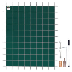 Pool Safety Cover Fits 20 x 38 ft Rectangle Inground Safety Pool Cover Green Mesh Solid Pool Safety Cover