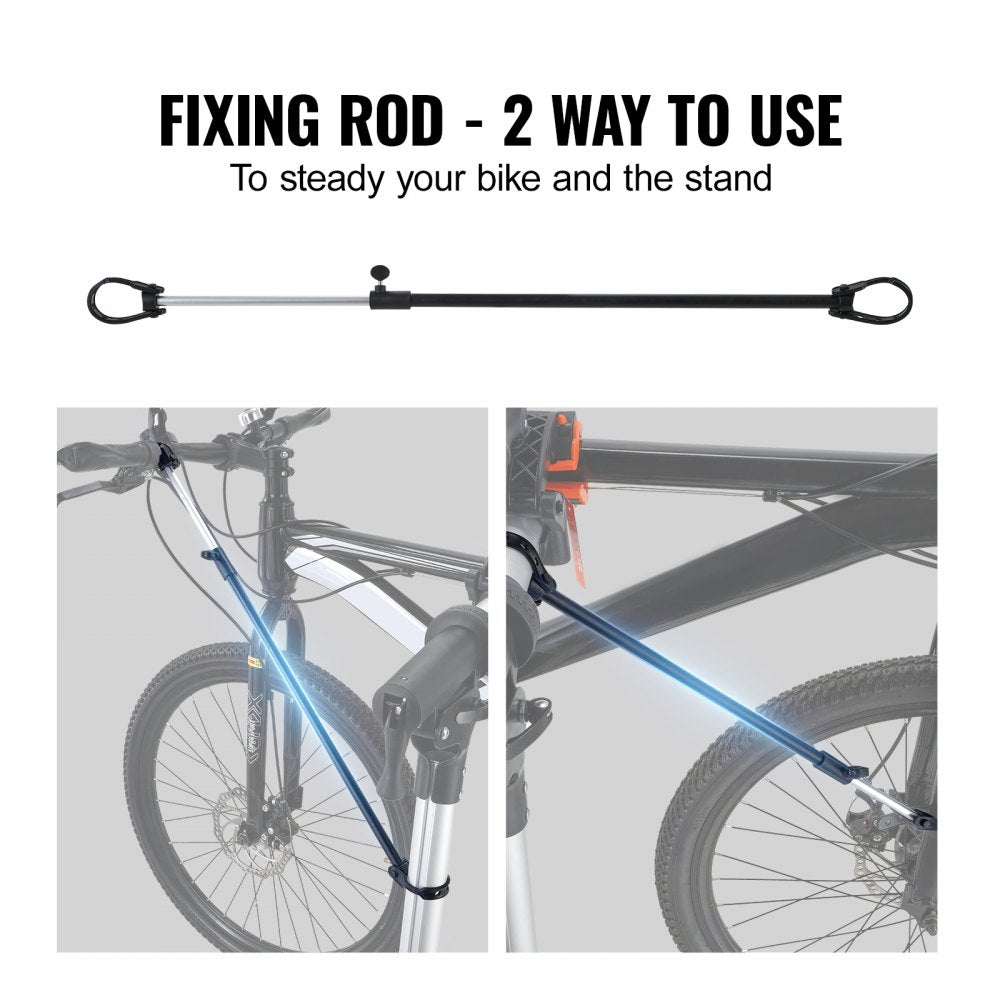 Bike Repair Stand, 66 lbs Heavy-duty Aluminum Bicycle Repair Stand, Adjustable Height Bike Maintenance Workstand with Magnetic Tool Tray Telescopic Arm, Foldable Bike Work Stand