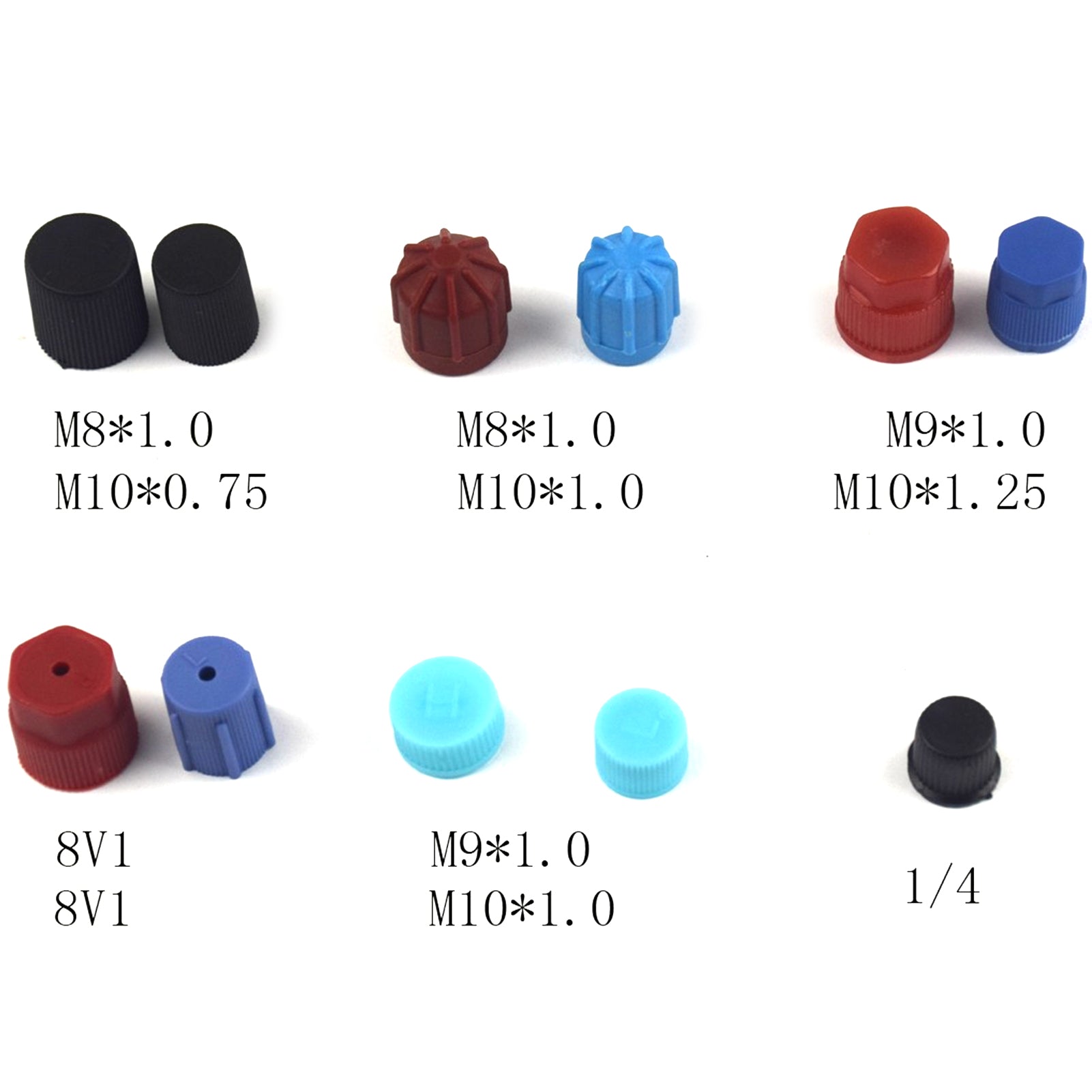 90pcs Air Conditioning Refrigerant Valve Core Caps Replacement Car A/C System Repairing Accessories