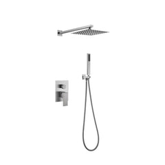 Upgrade Your Shower Experience with 12 Inch Stainless Steel Rain Shower Set - Easy Clean, Wall Mounted, Pre-embedded Box Installation & Flexi-Switch Technology