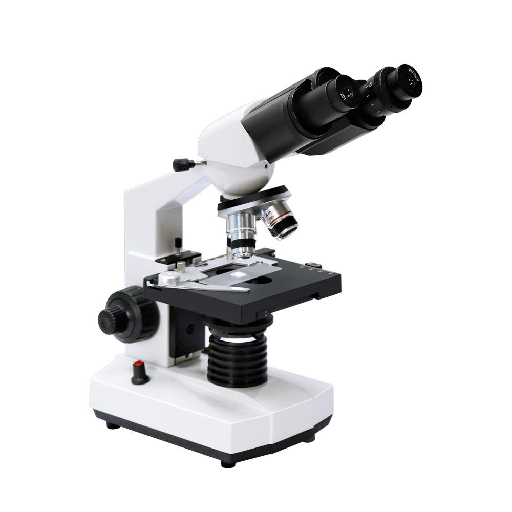Teach with Clarity: 40X-2000X Binocular Microscope Compound Microscope for Lab Demonstrations with WF10X & WF20X Eyepieces Double Layer Stage Abbe Condenser & Illumination
