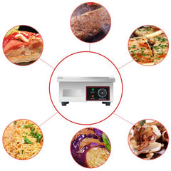 110V 15" Commercial Electric Countertop Flat Top Griddle 1500W Counter Thermostatic Control