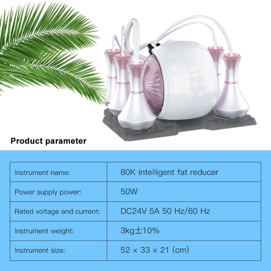 5-in-1 80K Slimming Cavitation Machine Ultrasonic Cavitation, Radio Skin Frequency for Effective Weight Loss & Skin Tightening