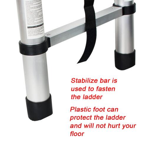 Telescopic Ladder Extension Aluminum Ladder Folding Multi Purpose-Button Retraction Non-Slip Load 330lbs for Household or Outdoor Work no need assembly required Strong stability 8.5FT